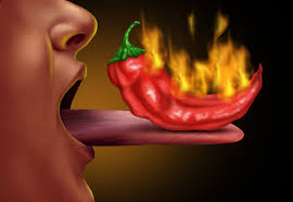 une image montrant que la bouche de la personne est en feu.