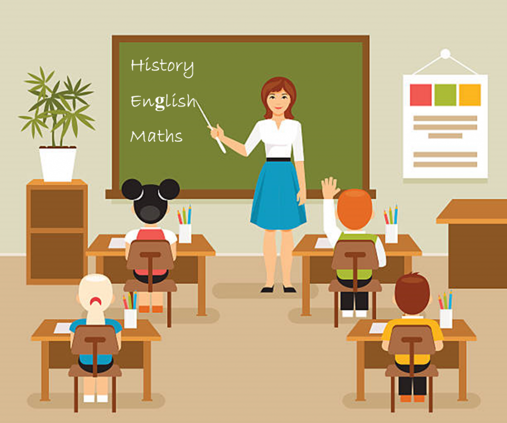 apprenez les mots anglais: un enseignant enseigne