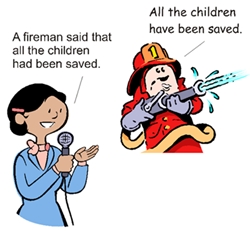 Cette image est un exemple de discours indirect en anglais.